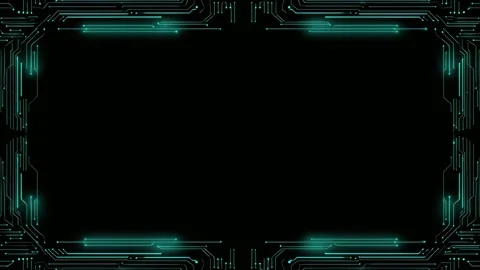 Futuristic neon circuit frame with copy space and text overlay, technology .. Stock-Footage 342043218