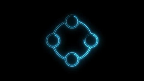 Futuristic neon connection with nodes connected in network on black backgro.. Stock Footage 314541720