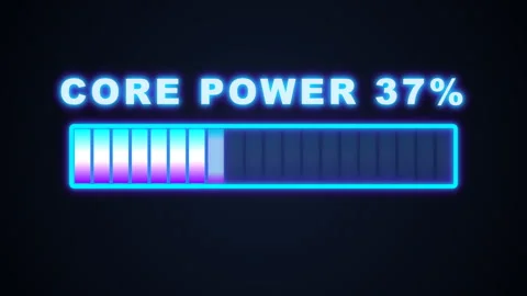 Futuristic Neon Core Power Progress Bar Showing  Loading Status Stock Footage 342324434