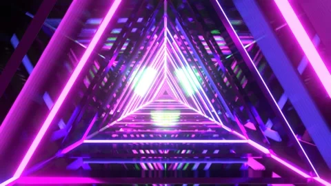 Futuristic Neon Corridor Flight Hyperspace Tunnel Loop 4K Stock Footage 162736956