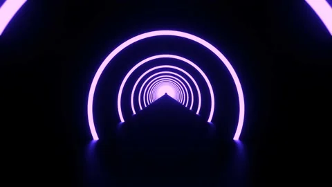 Futuristic Neon Corridor Flight Hyperspace Tunnel Loop 4K Stock Footage 164208990