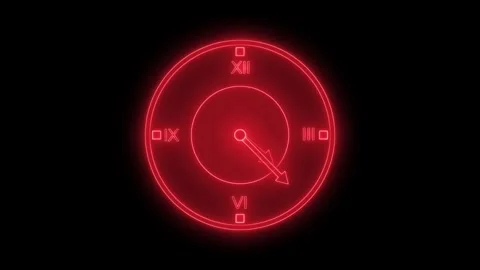 Futuristic Neon Countdown Clock Animation in Minimal Style Stock Footage 308045271