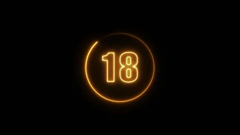 Futuristic neon countdown timer from 25 to 0 animation Stock Footage 321609887