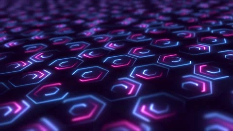 Futuristic Neon Data Lights Technology Background Stock Footage 345267616