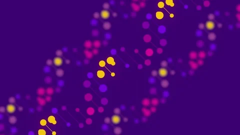 Futuristic Neon DNA Dark 3D Background Purple Stock Footage 341427190