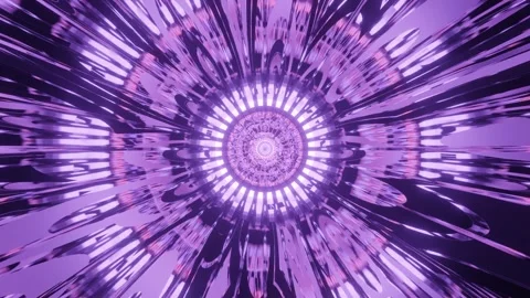 Futuristic Neon Explosion with Symmetrical Sci-Fi Purple Light Burst Stock Footage 303136755