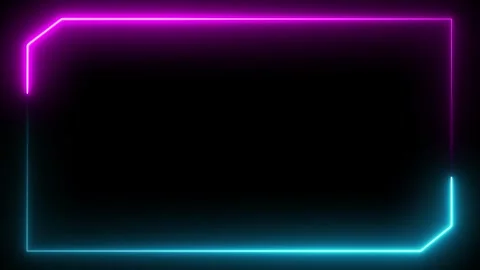 Futuristic neon frame animation with sharp-edged corners in glowing pink an.. Stock-Footage 311034494