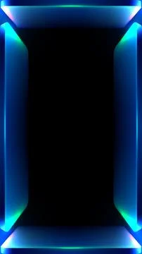 Futuristic Neon Frame Background with Glowing Cyan and Blue Light Borders V.. Stock Illustration