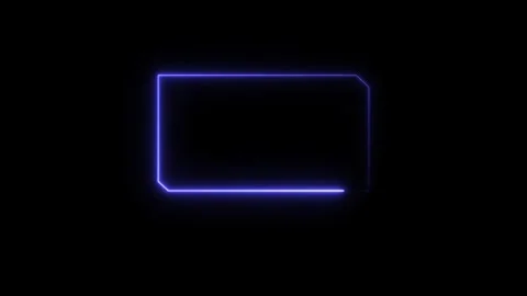 Futuristic neon frame design featuring a glowing rectangular border with an.. Stock Footage 324886298
