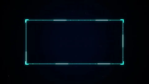 Futuristic neon frame flickering on dark digital background with floating p.. 库存影片 344685174