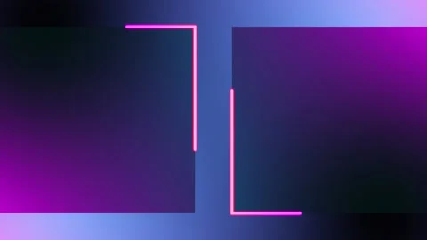 Futuristic neon frame with glowing blue purple light gradient background Vídeos de archivo 334084539