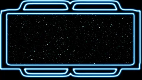 Futuristic Neon Frame with Starfield animated Background and Copy Space bor.. Stock Footage 332705983