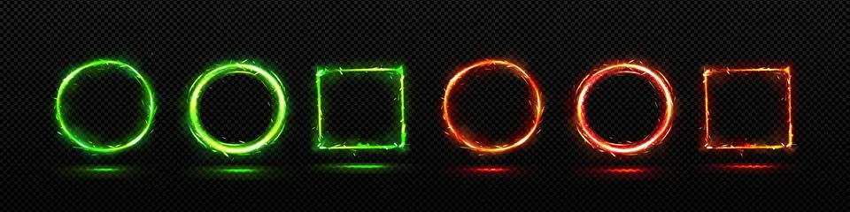 Futuristic neon frames with sparkles Stock Illustration