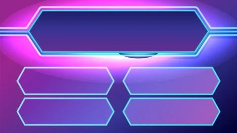 Futuristic Neon Game Show Interface Design Stock Illustration
