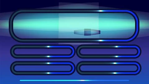 Futuristic Neon Game Show Interface Design Illustrazione stock