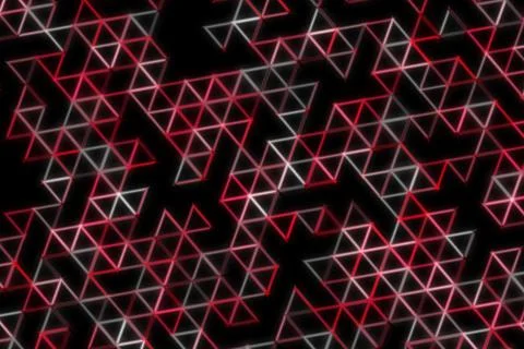 Futuristic neon geometric grid pattern on black background Illustrazione stock