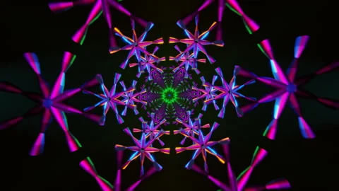 Futuristic Neon Geometry With Rotating Light Animations Stock Footage 327443785