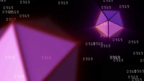 Futuristic neon glow geometric objects background loop Stock Footage 170721903