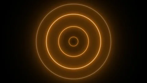 Futuristic Neon Glowing Concentric Circles Radio Waves Signal Animation on .. Stock Footage 304926669