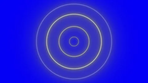 Futuristic Neon Glowing Concentric Circles Radio Waves Signal Animation on .. Stock Footage 304926801