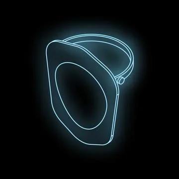 Futuristic neon glowing headlamp lighting dark background Stock Illustration