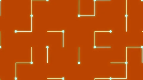 Futuristic neon glowing labyrinth circuit abstract tech background video an.. Stock Footage 336889244
