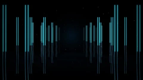 Futuristic neon glowing lines in motion background for music visualizer clu.. Stock Footage 345896405