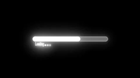Futuristic Neon Glowing Loading Bar Progress Animation Stock Footage 315191034
