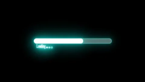 Futuristic Neon Glowing Loading Bar Progress Animation Video stock 315191053