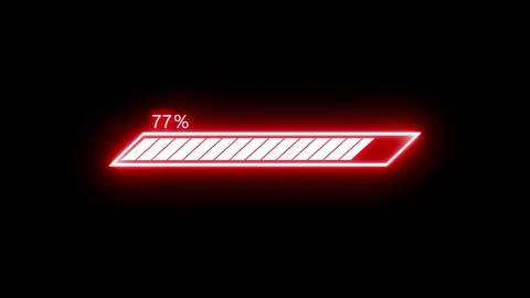 Futuristic Neon Glowing Loading Progress Bar Animation Seamless Loop Video stock 314655821