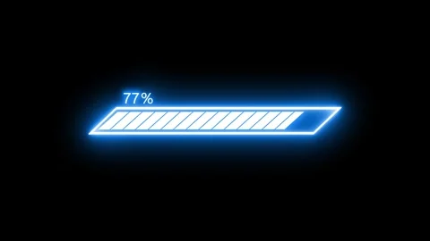 Futuristic Neon Glowing Loading Progress Bar Animation Seamless Loop 库存影片 314655835
