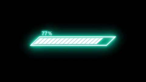 Futuristic Neon Glowing Loading Progress Bar Animation Seamless Loop Video stock 314655846
