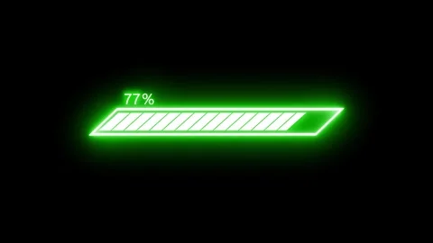 Futuristic Neon Glowing Loading Progress Bar Animation Seamless Loop Video stock 314655857