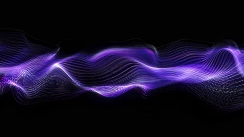 Futuristic neon glowing surface. Wavy purple lines. Stock Footage 112105057