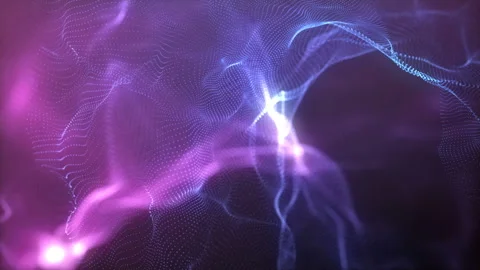 Futuristic neon glowing surface. Wavy purple lines. Stock Footage 112107211