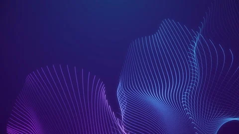 Futuristic neon glowing surface. Wavy purple lines. Vidéo 112273634
