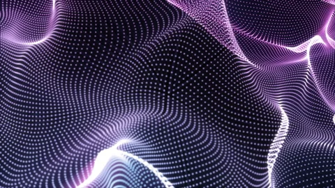 Futuristic neon glowing surface. Wavy purple lines. Vídeos de archivo 112274092