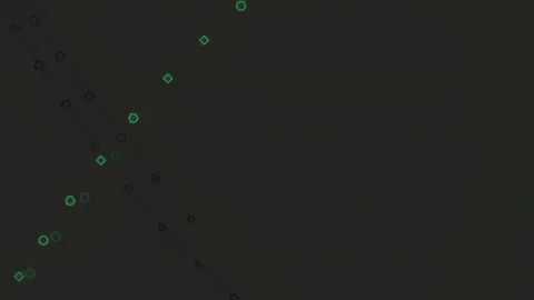 Futuristic neon green abstract data network visualization connecting nodes .. Stock Footage 342205907