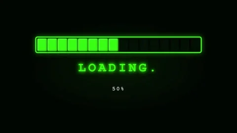 Futuristic Neon Green Digital Loading Bar Animation. Stock Footage 332948950
