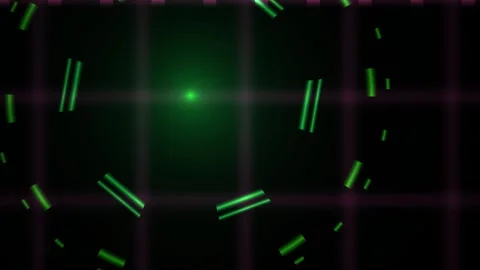 Futuristic Neon Green Grid Animation with Moving Geometric Shapes and Glowi.. Stock Footage 343699000