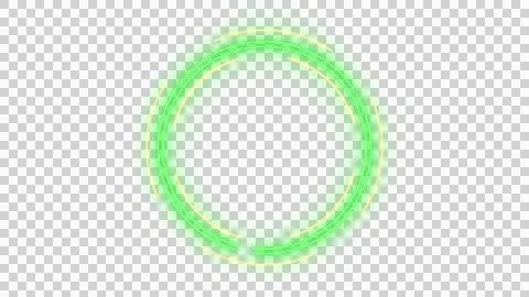 Futuristic neon green hud element on transparent background Stock Illustration