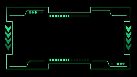 Futuristic neon green hud interface frame on black background with tech bor.. 動画素材 337368076