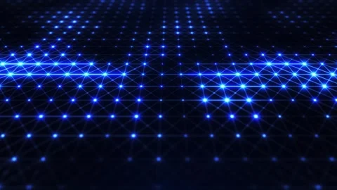 Futuristic neon grid or digital cyberspace. Technologies and big data Stock Footage 259883019