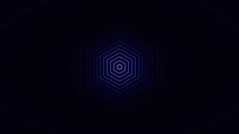 Futuristic Neon Hexagon Animation Background Loop | Digital Tech Pattern Di.. Stock Footage 336836934