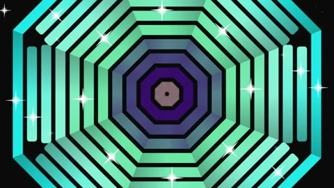 Futuristic Neon Hexagon Animation Loop. Stock Footage 329010736
