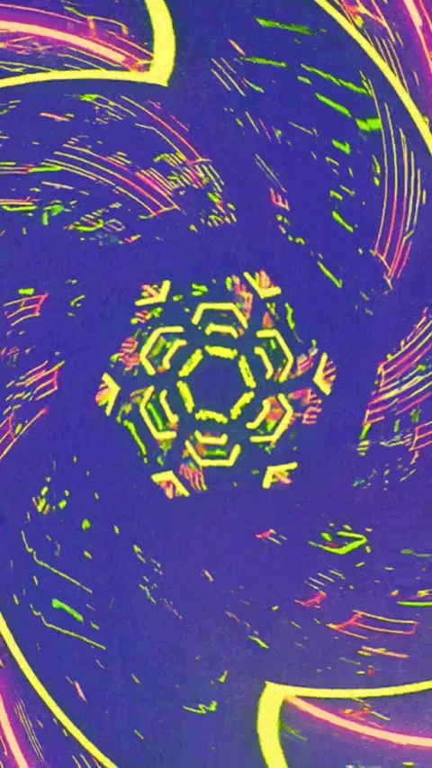 Futuristic neon hexagon pattern. Glowing yellow Stock Footage 339903700