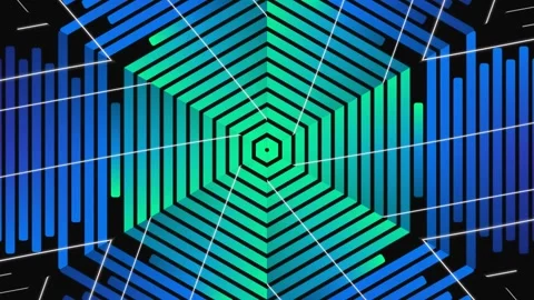 Futuristic Neon Hexagonal Pattern Animation. Stock Footage 329470646