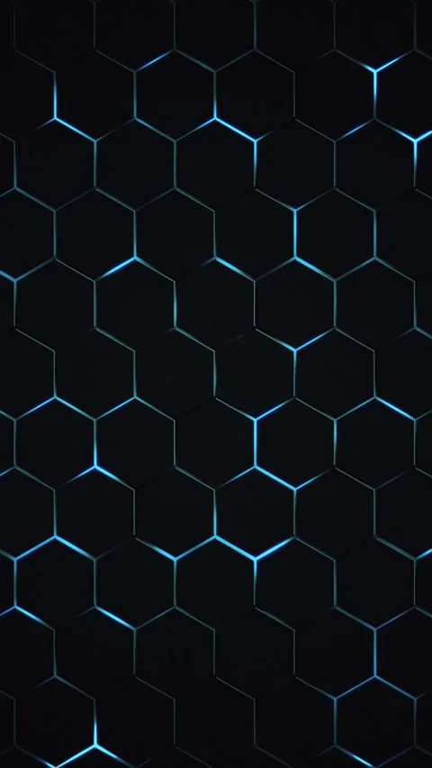 Futuristic Neon Honeycomb Pattern Vertical Background Stock Footage 282207561