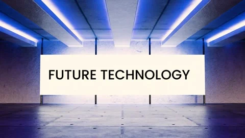Futuristic neon interface animation showing the phrase Future Technology Stock Footage 312544921