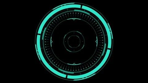 Futuristic Neon Interface Design with Circular Geometric Patterns Vídeos de archivo 341917925